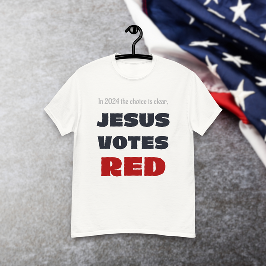 JESUS VOTES RED - Tee (White)