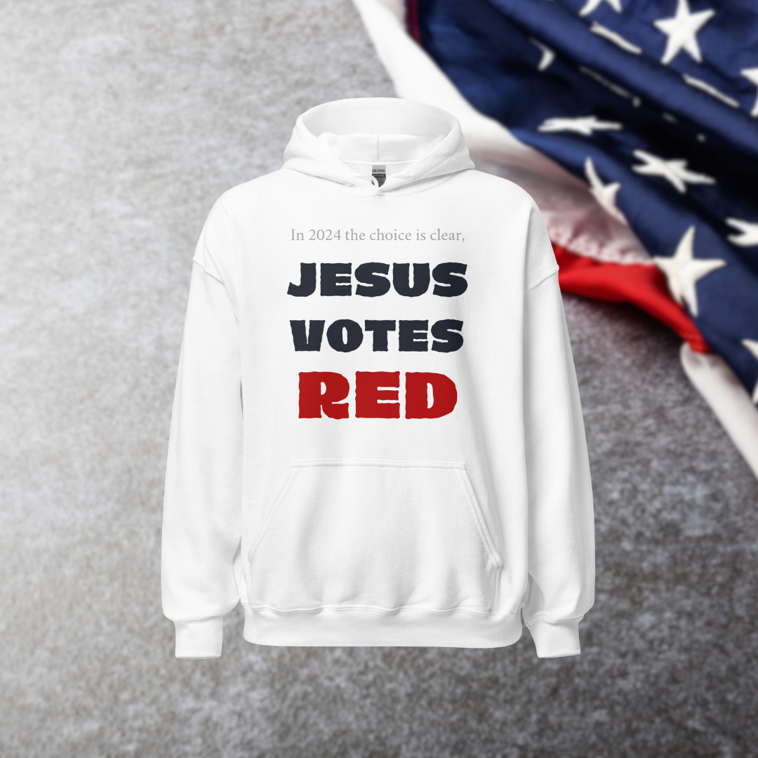 JESUS VOTES RED - Hoodie (White)