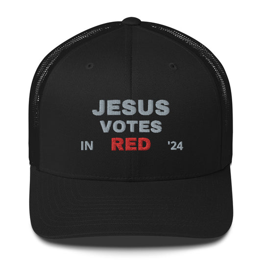 JESUS VOTES RED (Embroidered) - Trucker